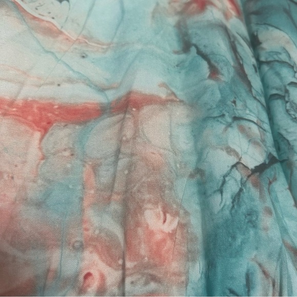 Soft Surroundings waterfront shirt dress abstract teal size M NWT - Picture 9 of 11